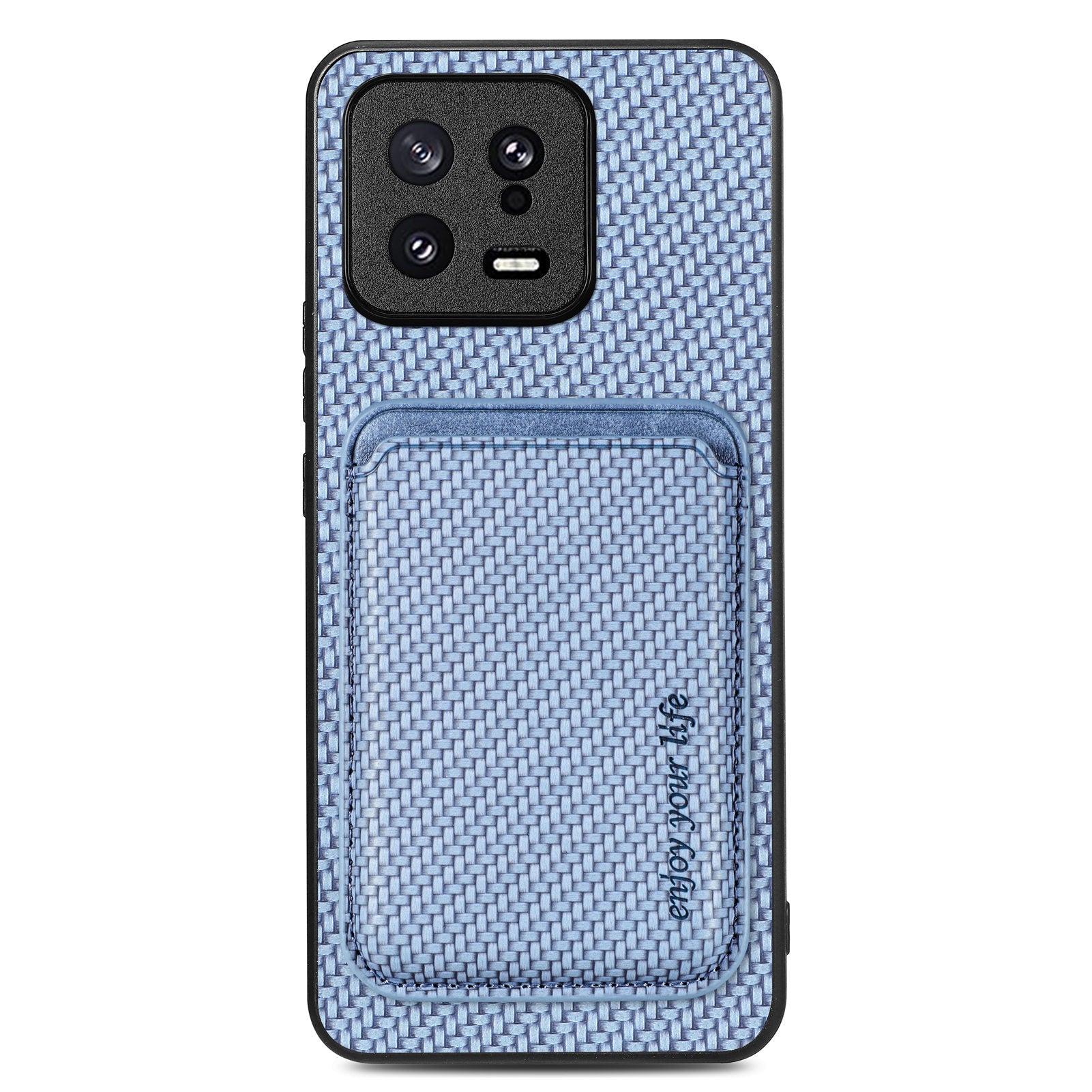 Detachable Card Holder Case for Xiaomi 13 5G Carbon Fiber Texture Anti-scratch Cell Phone Cover Detachable Card Holder Case for Xiaomi 13 5G Carbon Fiber Texture Anti-scratch Cell Phone Cover